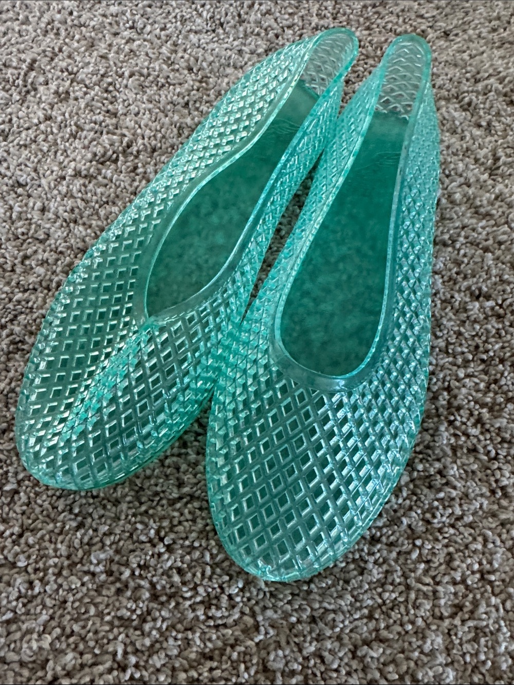 Ancient Greek Sandals Teal Jelly Ballet Flats